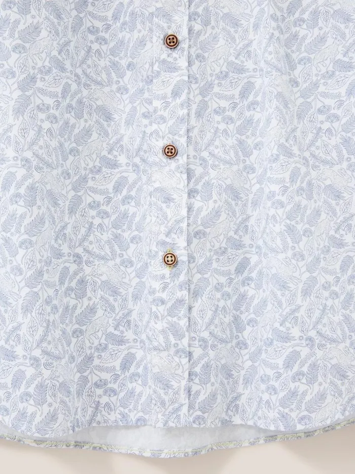 White Stuff SHIRTS Hare Print Shirt White Multi 8211 Men