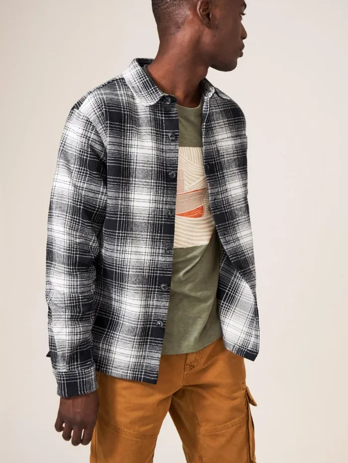 White Stuff SHIRTS Hixton Brushed Overshirt Pure Black 8211 Men
