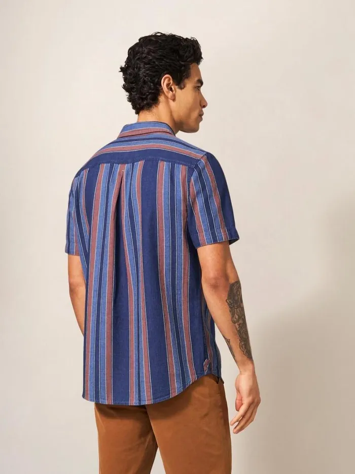 White Stuff SHIRTS Indigo Striped Shirt Indigo Blue 8211 Men White Stuff SHIRTS Indigo Striped Shirt Indigo Blue 8211 Men