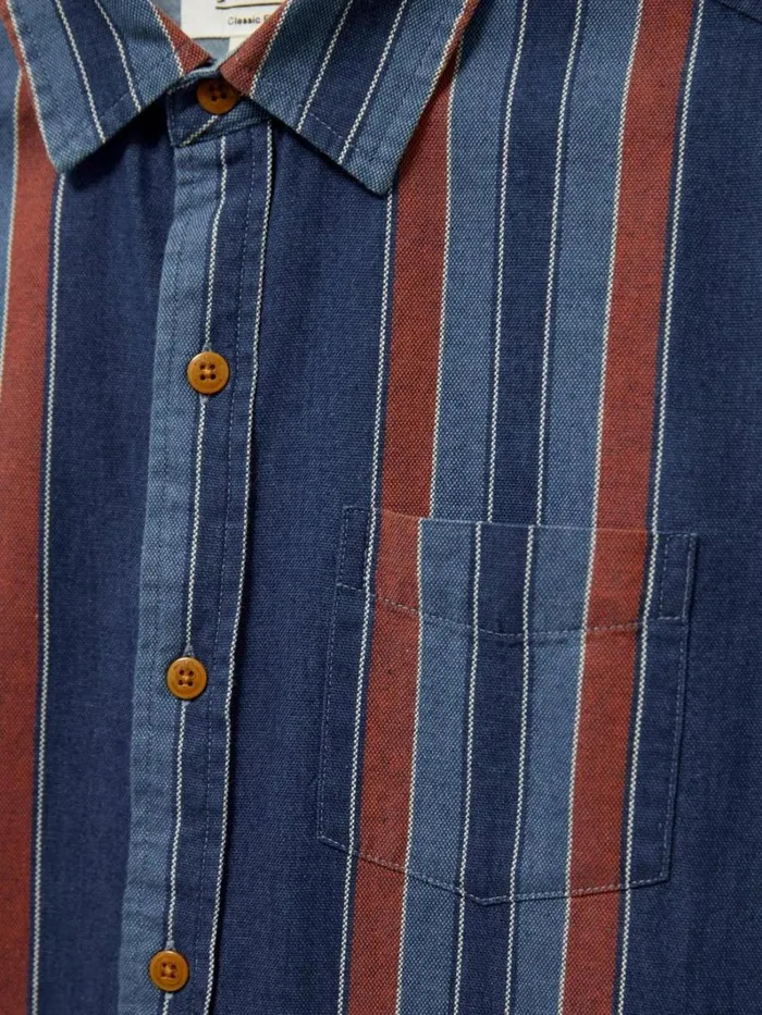 White Stuff SHIRTS Indigo Striped Shirt Indigo Blue 8211 Men White Stuff SHIRTS Indigo Striped Shirt Indigo Blue 8211 Men