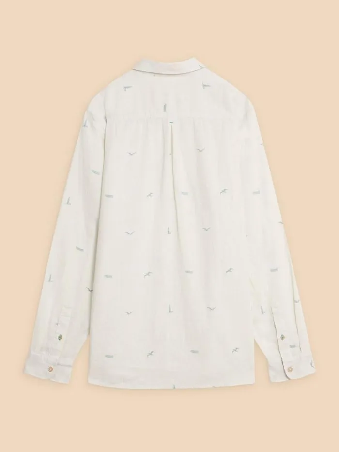 White Stuff SHIRTS Lighthouse Print Linen Shirt White Print 8211 Men White Stuff SHIRTS Lighthouse Print Linen Shirt White Print 8211 Men