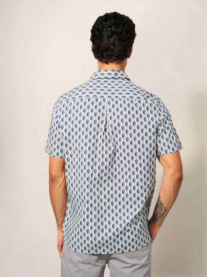 White Stuff SHIRTS Linear Fish Printed SS Shirt White Multi 8211 Men White Stuff SHIRTS Linear Fish Printed SS Shirt White Multi 8211 Men