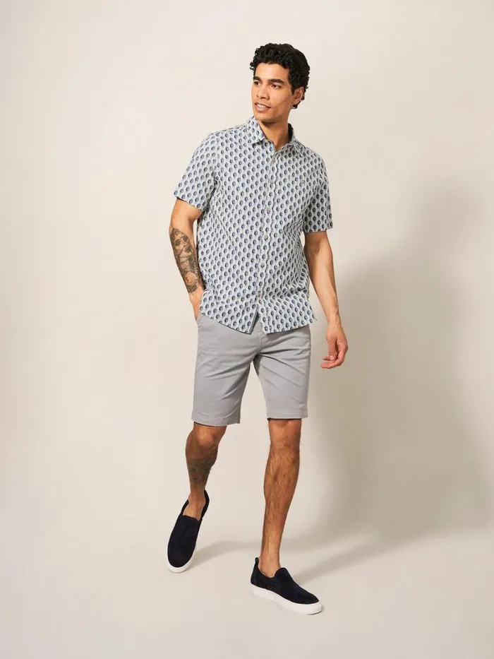White Stuff SHIRTS Linear Fish Printed SS Shirt White Multi 8211 Men White Stuff SHIRTS Linear Fish Printed SS Shirt White Multi 8211 Men