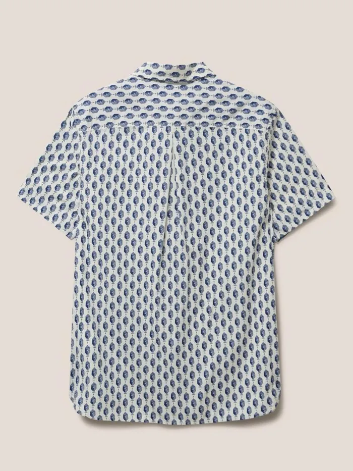 White Stuff SHIRTS Linear Fish Printed SS Shirt White Multi 8211 Men White Stuff SHIRTS Linear Fish Printed SS Shirt White Multi 8211 Men