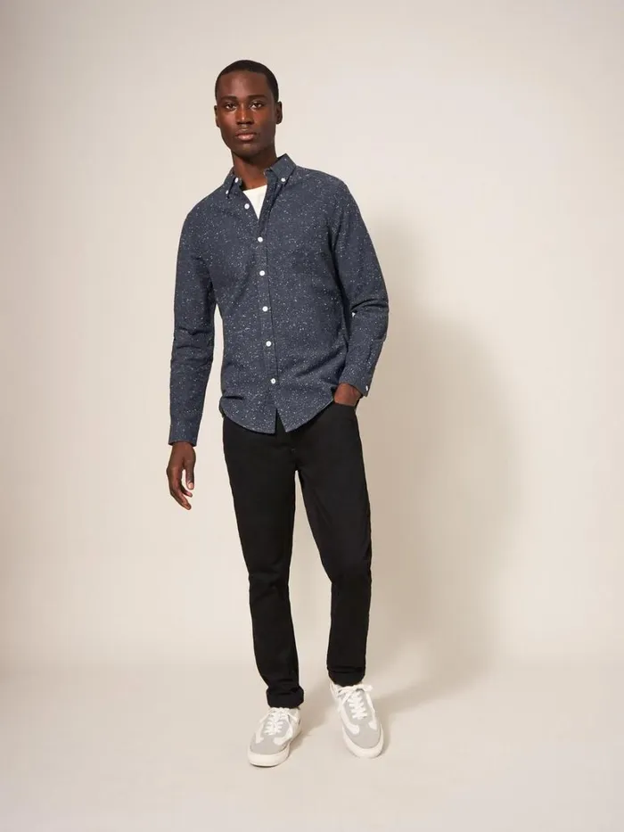 White Stuff SHIRTS Oxford Nep Shirt Charcoal Grey 8211 Men
