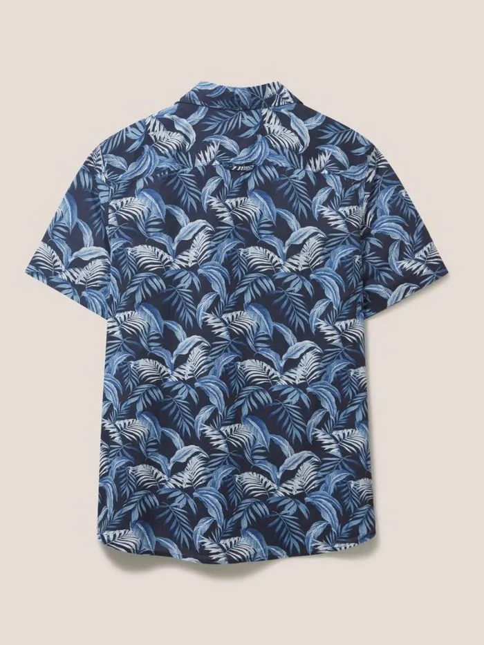 White Stuff SHIRTS Palm Leaf Printed SS Shirt Dark Navy 8211 Men White Stuff SHIRTS Palm Leaf Printed SS Shirt Dark Navy 8211 Men