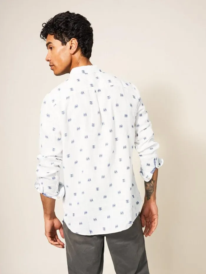 White Stuff SHIRTS Pembroke Fish PR LS Shirt White Multi 8211 Men