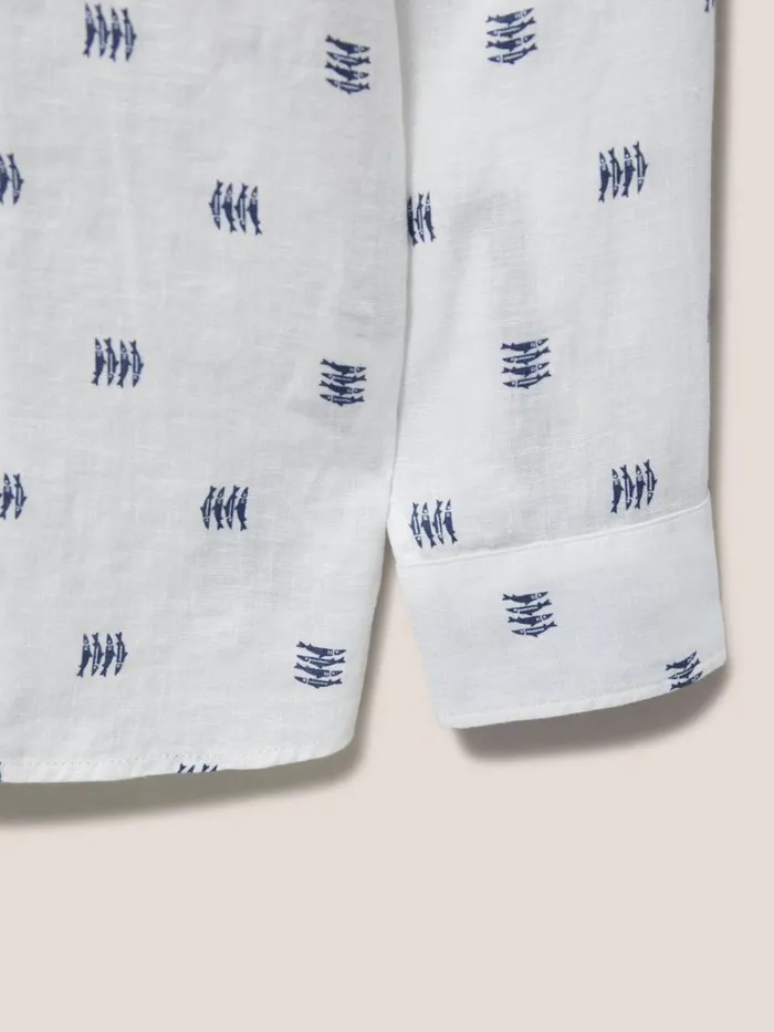 White Stuff SHIRTS Pembroke Fish PR LS Shirt White Multi 8211 Men