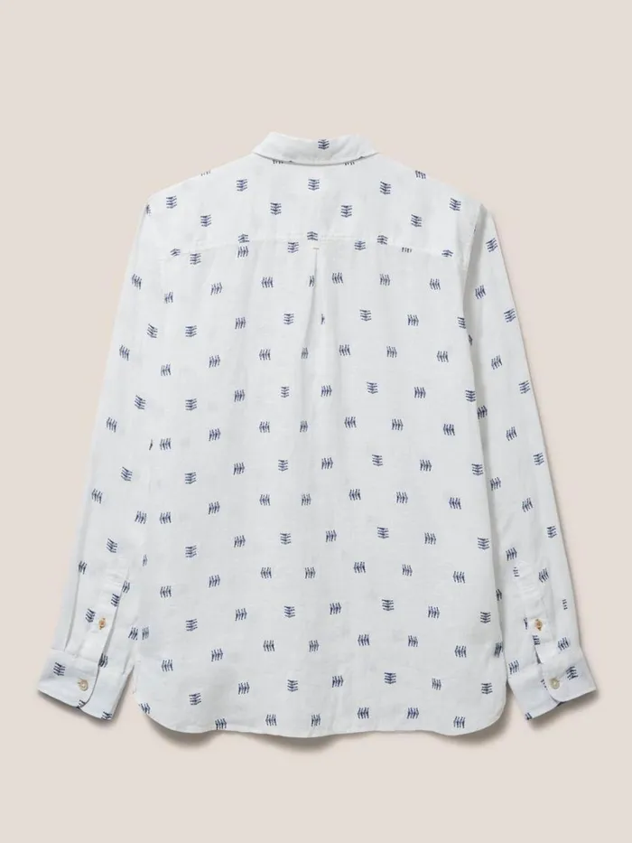 White Stuff SHIRTS Pembroke Fish PR LS Shirt White Multi 8211 Men