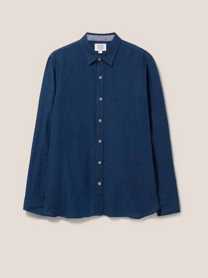 White Stuff SHIRTS Pembroke LS Linen Shirt Dark Navy 8211 Men