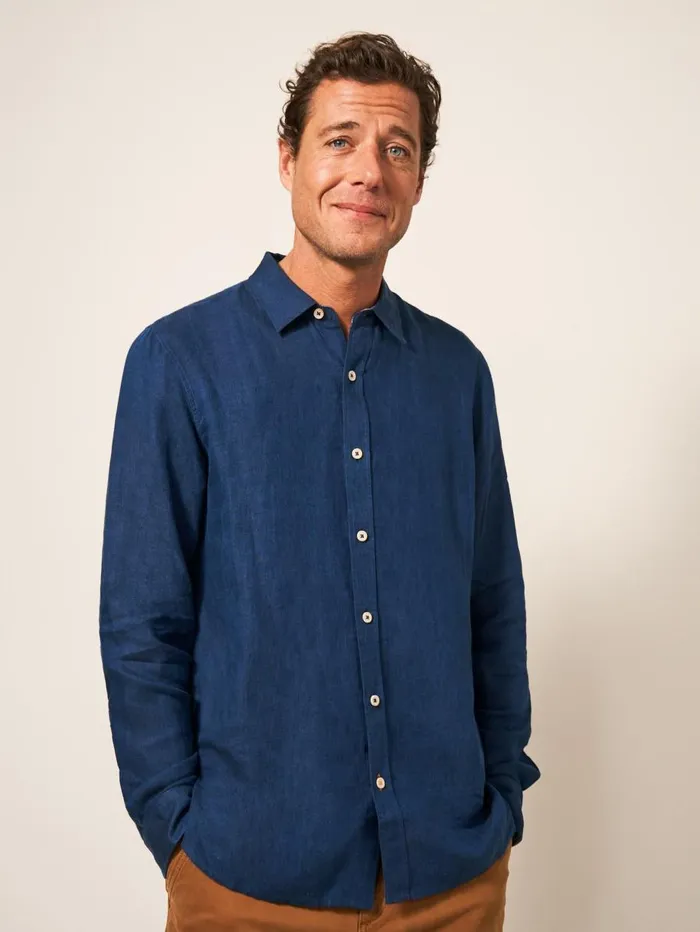White Stuff SHIRTS Pembroke LS Linen Shirt Dark Navy 8211 Men