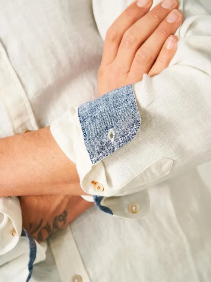 White Stuff SHIRTS Pembroke LS Linen Shirt Light Natural 8211 Men