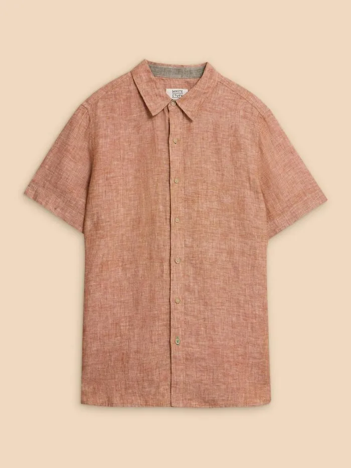 White Stuff SHIRTS Pembroke SS Linen Shirt Dark Orange 8211 Men
