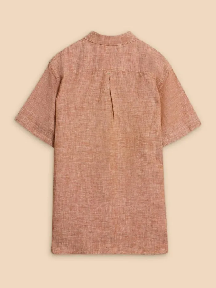 White Stuff SHIRTS Pembroke SS Linen Shirt Dark Orange 8211 Men