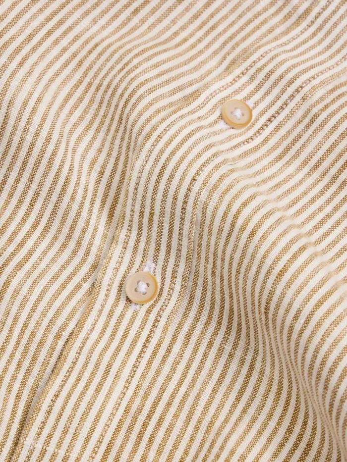 White Stuff SHIRTS Pembroke SS Linen Stripe Shirt Tan Multi 8211 Men White Stuff SHIRTS Pembroke SS Linen Stripe Shirt Tan Multi 8211 Men