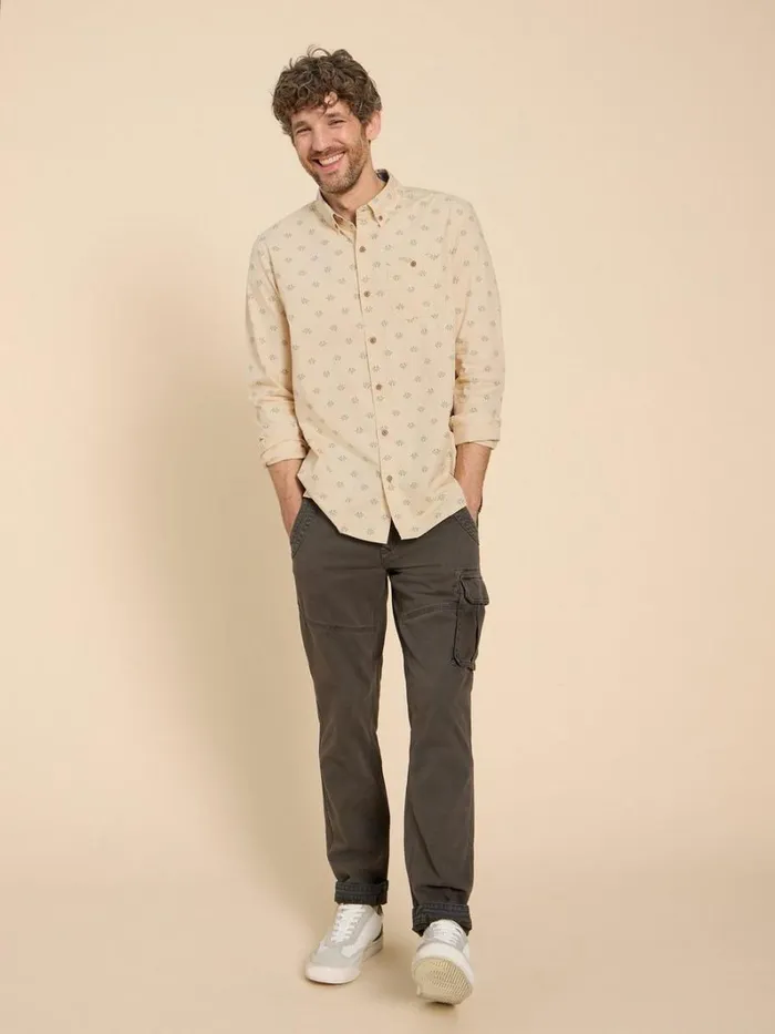 White Stuff SHIRTS Printed Leaf Shirt Natural Multi 8211 Men