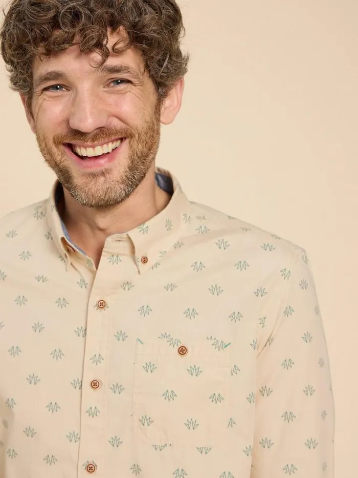 White Stuff SHIRTS Printed Leaf Shirt Natural Multi 8211 Men White Stuff SHIRTS Printed Leaf Shirt Natural Multi 8211 Men