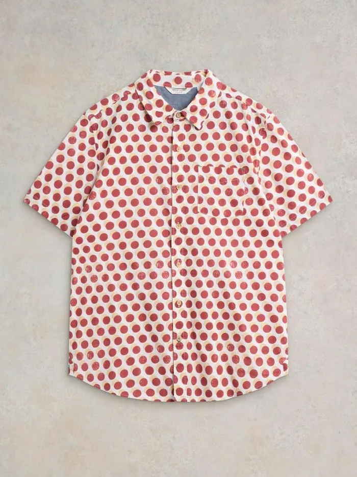 White Stuff SHIRTS Retro Spot Printed SS Shirt Red Print 8211 Men White Stuff SHIRTS Retro Spot Printed SS Shirt Red Print 8211 Men