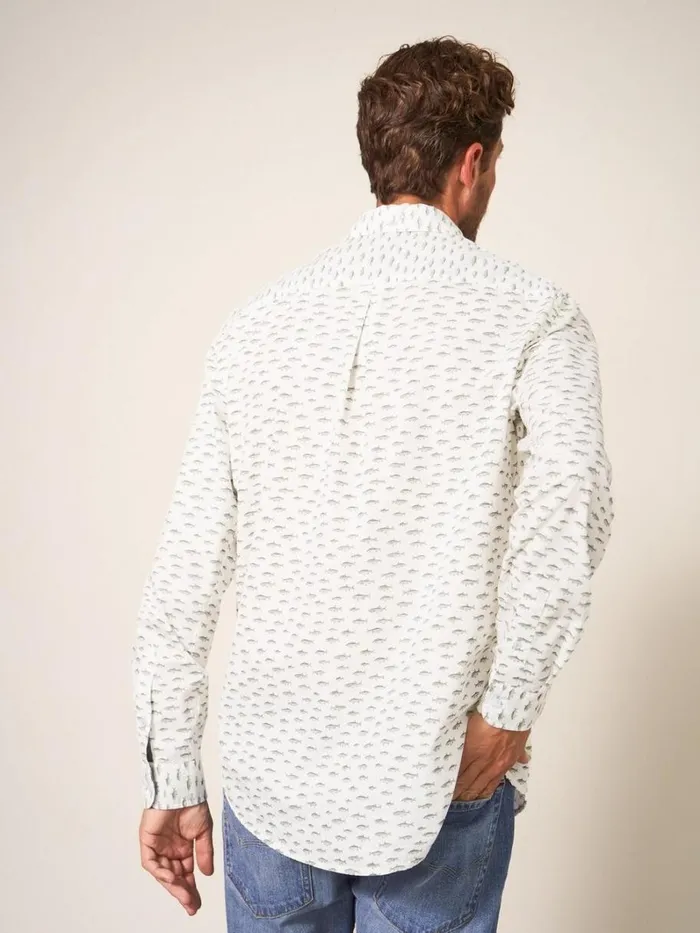 White Stuff SHIRTS River Fish Printed Shirt Natural Multi 8211 Men