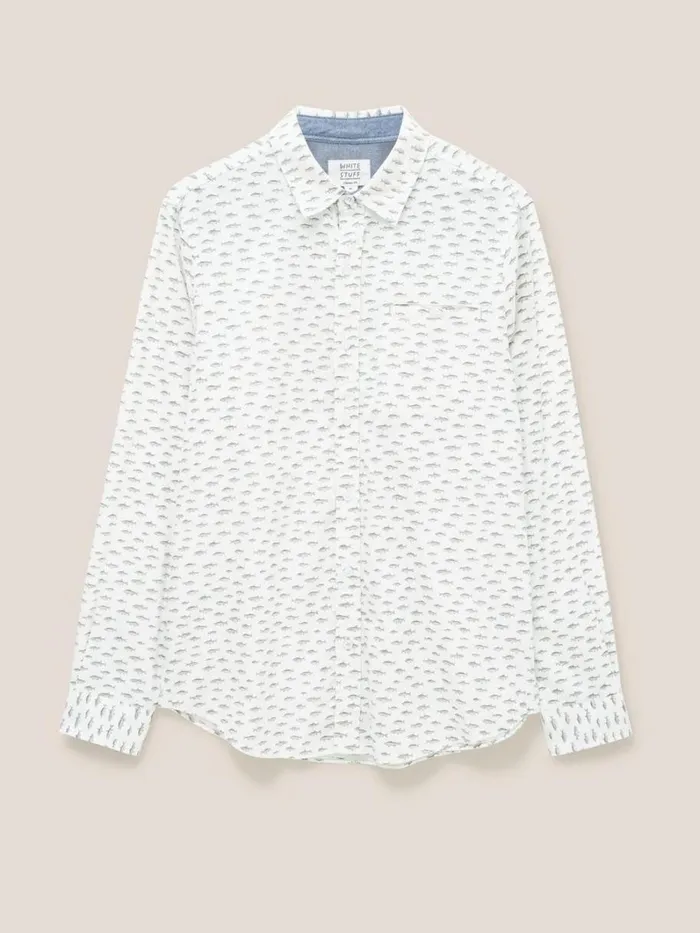 White Stuff SHIRTS River Fish Printed Shirt Natural Multi 8211 Men