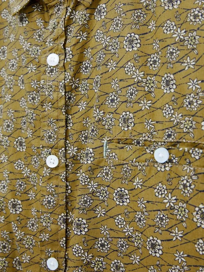 White Stuff SHIRTS Scattered Flower Printed Shirt Mid Green 8211 Men