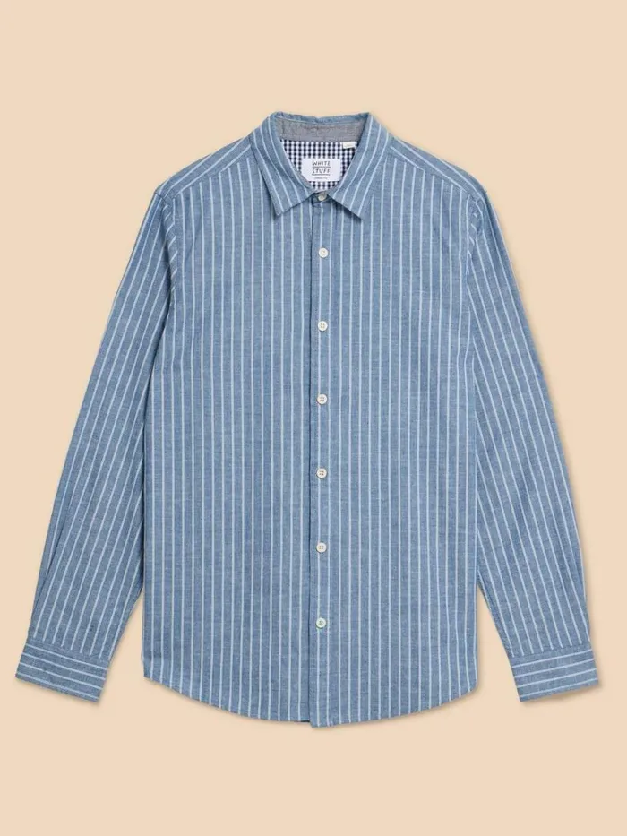 White Stuff SHIRTS Stripe LS Shirt Chambray Blue 8211 Men