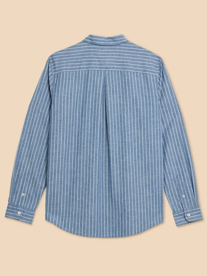 White Stuff SHIRTS Stripe LS Shirt Chambray Blue 8211 Men