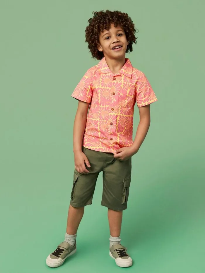 White Stuff SHIRTS Sunny Flower Printed SS Shirt Coral Multi 8211 Kids