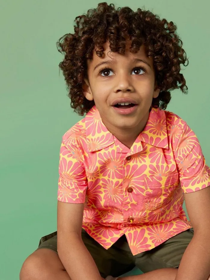 White Stuff SHIRTS Sunny Flower Printed SS Shirt Coral Multi 8211 Kids