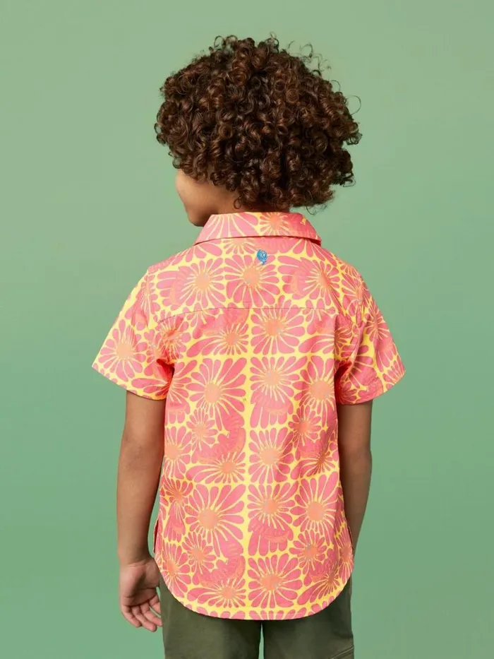 White Stuff SHIRTS Sunny Flower Printed SS Shirt Coral Multi 8211 Kids