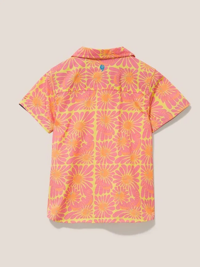White Stuff SHIRTS Sunny Flower Printed SS Shirt Coral Multi 8211 Kids