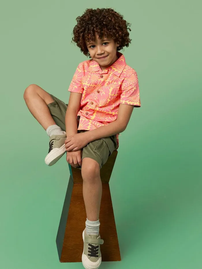 White Stuff SHIRTS Sunny Flower Printed SS Shirt Coral Multi 8211 Kids