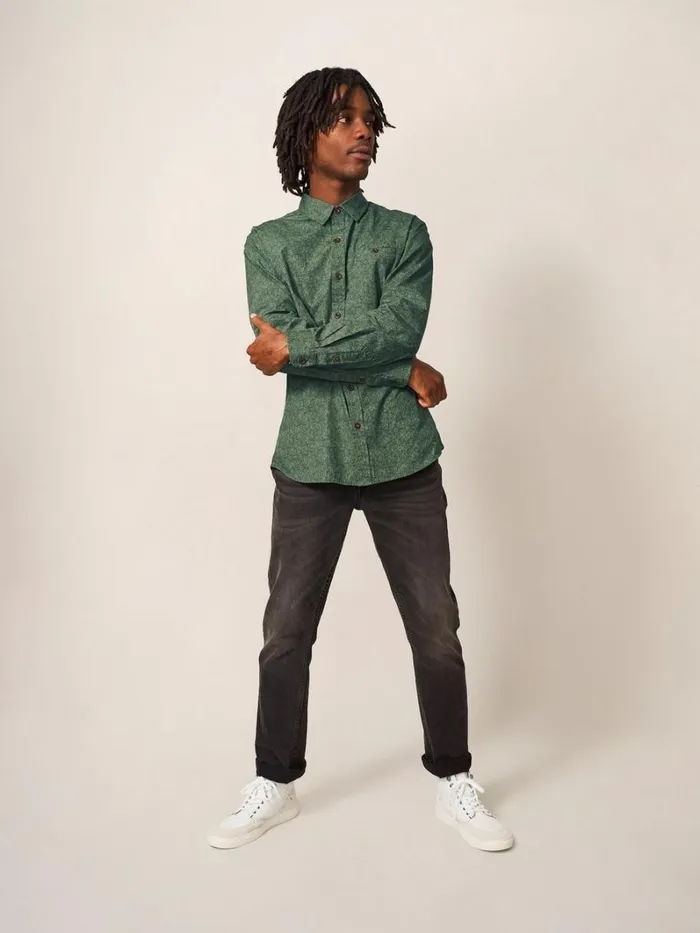 White Stuff SHIRTS Welch Line Printed Shirt Dark Green 8211 Men