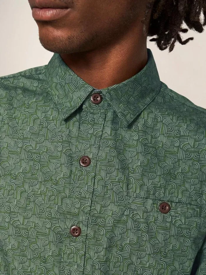 White Stuff SHIRTS Welch Line Printed Shirt Dark Green 8211 Men White Stuff SHIRTS Welch Line Printed Shirt Dark Green 8211 Men