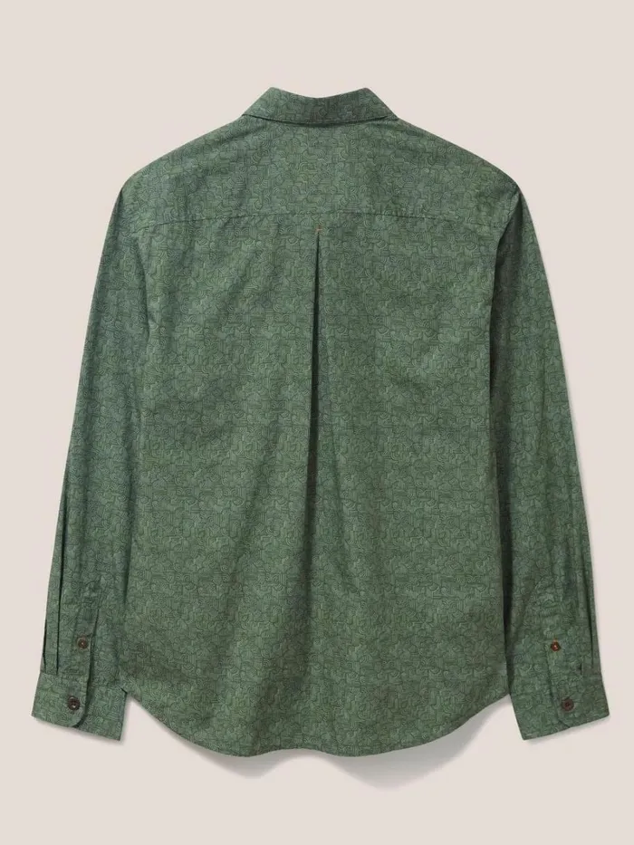White Stuff SHIRTS Welch Line Printed Shirt Dark Green 8211 Men White Stuff SHIRTS Welch Line Printed Shirt Dark Green 8211 Men