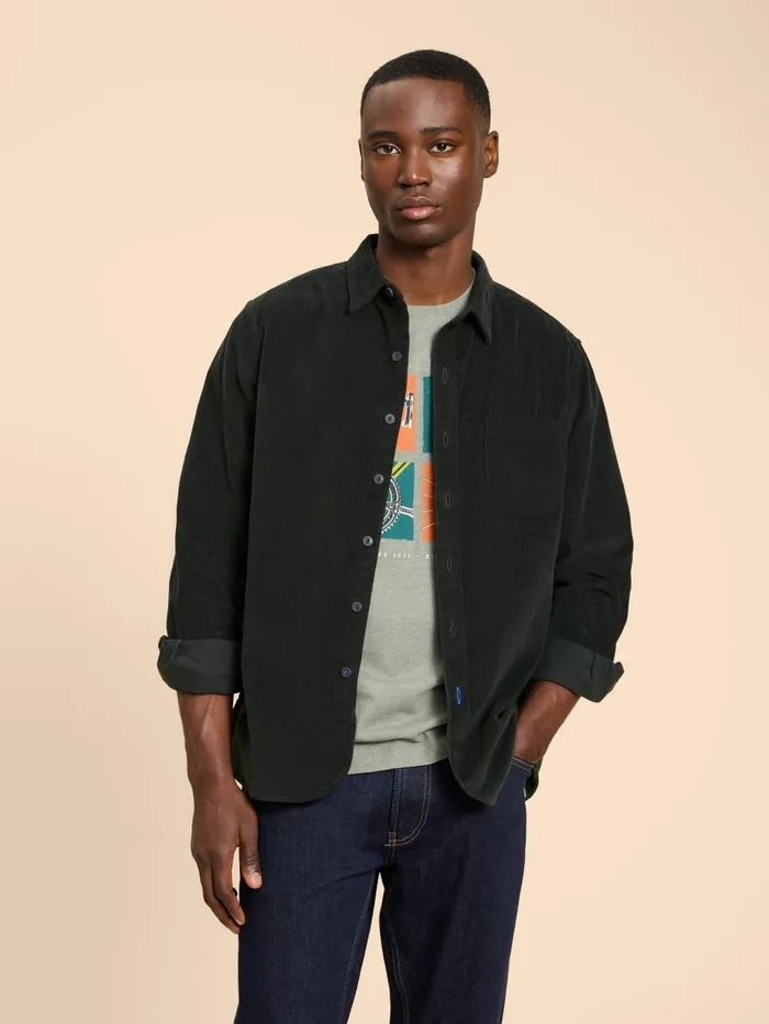 White Stuff SHIRTS Whitwick Cord Shirt Dark Green 8211 Men White Stuff SHIRTS Whitwick Cord Shirt Dark Green 8211 Men