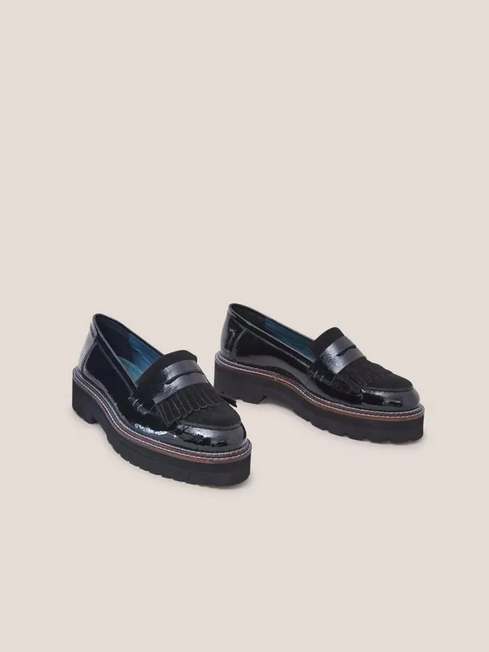 White Stuff SHOES Elva Chunky Leather Loafer Pure Black 8211 Women