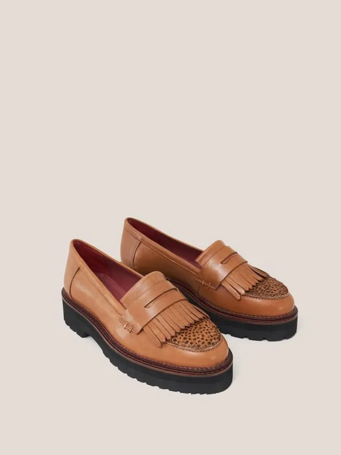 White Stuff SHOES Elva Chunky Leather Loafer Tan Multi 8211 Women