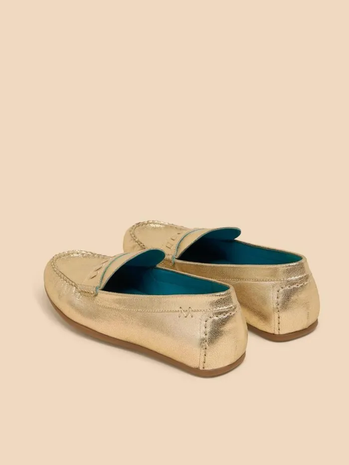 White Stuff SHOES Mayflower Suede Moccasin Gold Tone Metallic 8211 Women White Stuff SHOES Mayflower Suede Moccasin Gold Tone Metallic 8211 Women