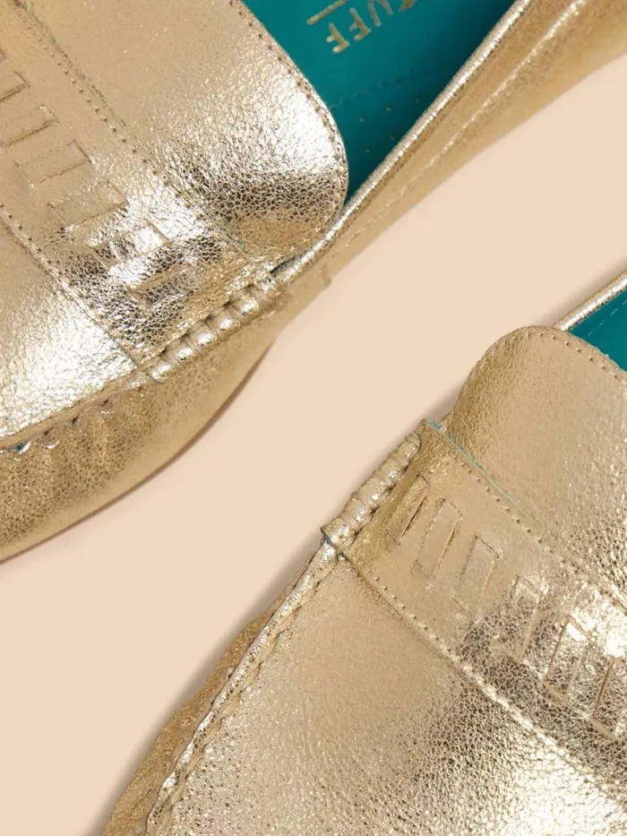 White Stuff SHOES Mayflower Suede Moccasin Gold Tone Metallic 8211 Women White Stuff SHOES Mayflower Suede Moccasin Gold Tone Metallic 8211 Women