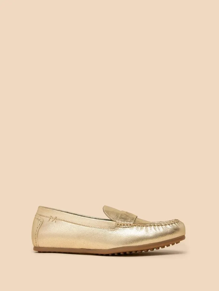 White Stuff SHOES Mayflower Suede Moccasin Gold Tone Metallic 8211 Women White Stuff SHOES Mayflower Suede Moccasin Gold Tone Metallic 8211 Women