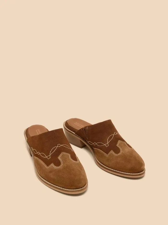 White Stuff SHOES Wallflower Suede Mule Mid Tan 8211 Women
