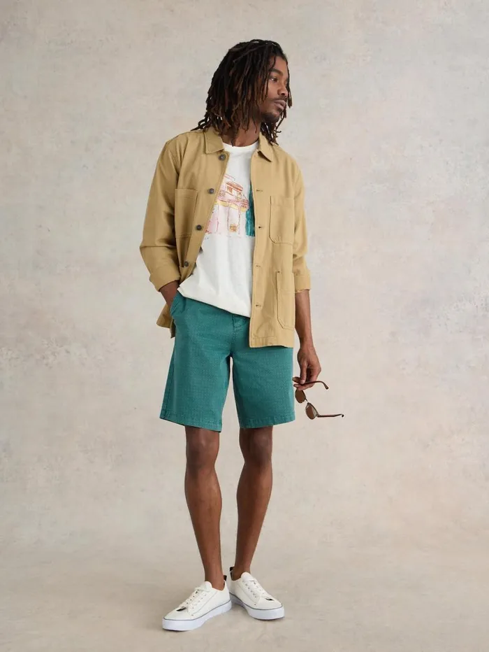 White Stuff SHORTS Ditsy Chino Short Teal Print 8211 Men White Stuff SHORTS Ditsy Chino Short Teal Print 8211 Men