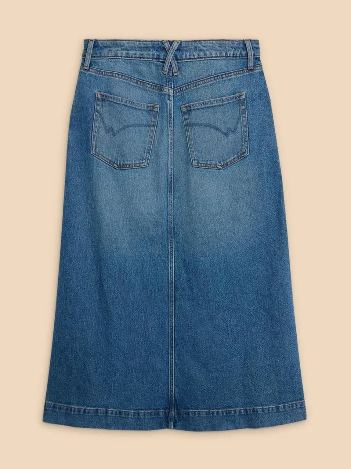 White Stuff SKIRTS Allie Denim Midi Skirt Light Denim 8211 Women
