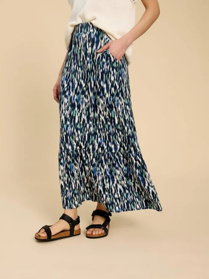 White Stuff SKIRTS Charley Eco Vero Maxi Skirt Navy Print 8211 Women
