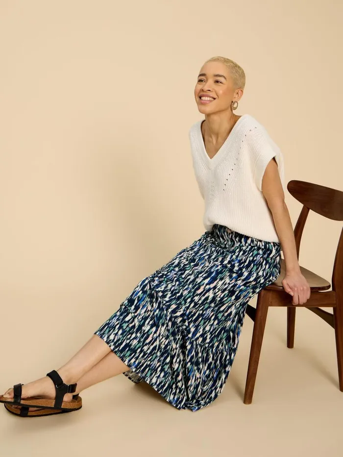 White Stuff SKIRTS Charley Eco Vero Maxi Skirt Navy Print 8211 Women