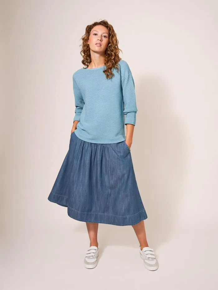 White Stuff SKIRTS Charlotte Denim Midi Skirt Mid Denim 8211 Women White Stuff SKIRTS Charlotte Denim Midi Skirt Mid Denim 8211 Women