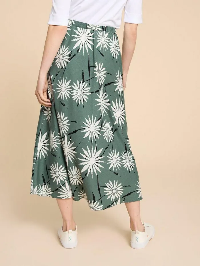 White Stuff SKIRTS Clemence Linen Blend Skirt Green Print 8211 Women White Stuff SKIRTS Clemence Linen Blend Skirt Green Print 8211 Women
