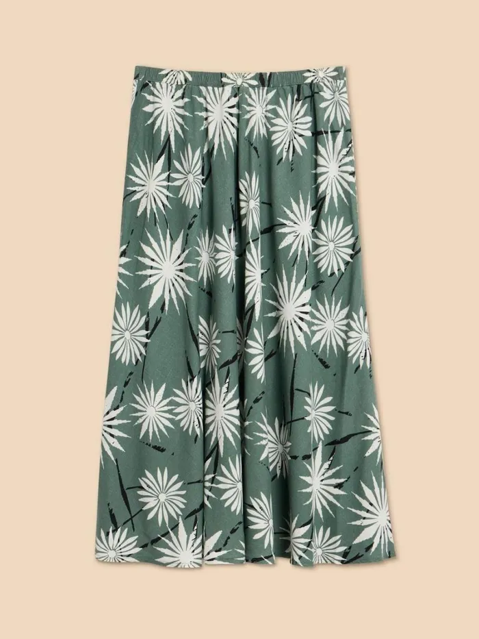White Stuff SKIRTS Clemence Linen Blend Skirt Green Print 8211 Women White Stuff SKIRTS Clemence Linen Blend Skirt Green Print 8211 Women
