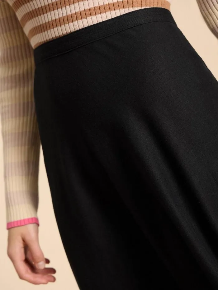White Stuff SKIRTS Clemence Linen Blend Skirt Pure Black 8211 Women